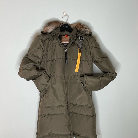 PARAJUMPERS WOMEN'S LONG BEAR DOWN JACKET PARKA INSULATED FUR HOOD -Olive Green - Picture 2 of 13